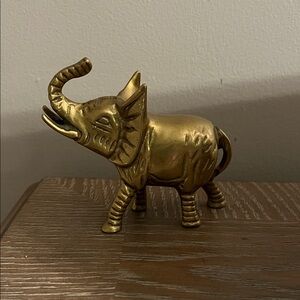 Solid Brass Vintage Elephant Figurine